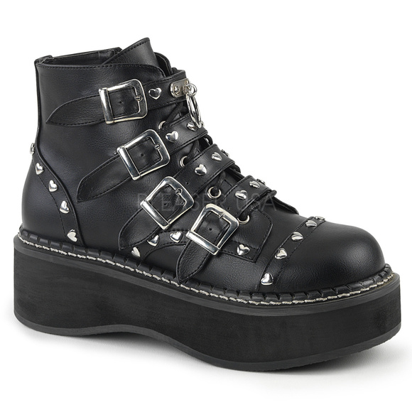 Gothic Heart Studded Ankle Boots - Picture 2 of 5